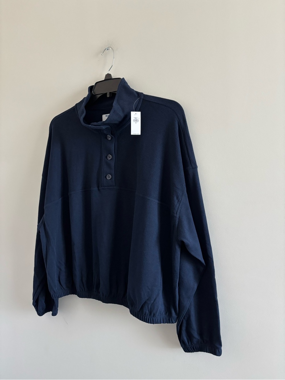 Old Navy Sweatshirt So Comfy Terry Fleece Navy Blue Women 2X NWT Athletic Casual - Picture 4 of 12